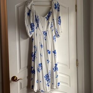 Sugarlips blue and white floral midi dress